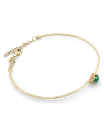 Pulsera Aro Esmeralda y Diamantes Naturales Oro Sólido 14k