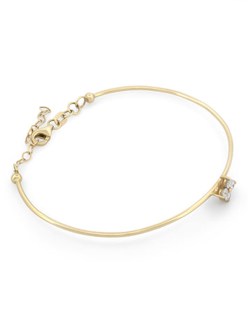Pulsera Aro Flor Diamantes Naturales Oro Sólido 14k