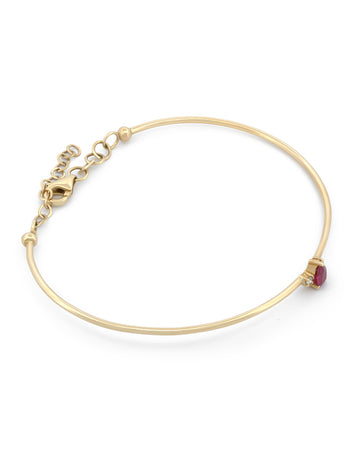 Pulsera Aro Rubi y Diamantes Naturales Oro Sólido 14k