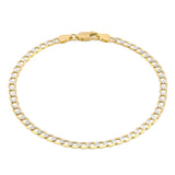 Pulso Barbada Diamantada 3.5 mm 18.5 cm Oro Sólido 14k