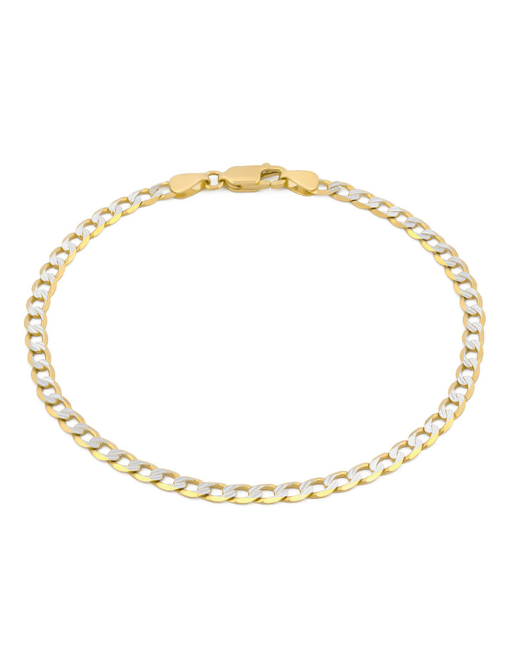 Pulso Barbada Diamantada 3.5 mm 18.5 cm Oro Sólido 14k