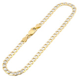 Pulso Barbada Diamantada 3.5 mm 18.5 cm Oro Sólido 14k