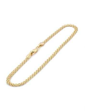 Pulso Tejido Rolos Oro Sólido 14k