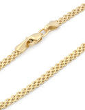 Pulso Tejido Rolos Oro Sólido 14k