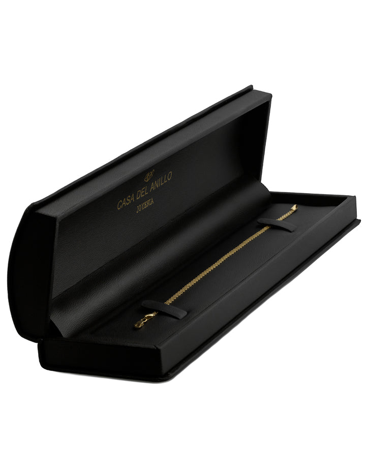 Pulso Tejido Rolos Oro Sólido 14k