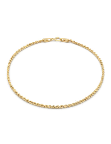 Pulso Torzal 1.5 Mm 18.5 cm Oro Sólido 10k