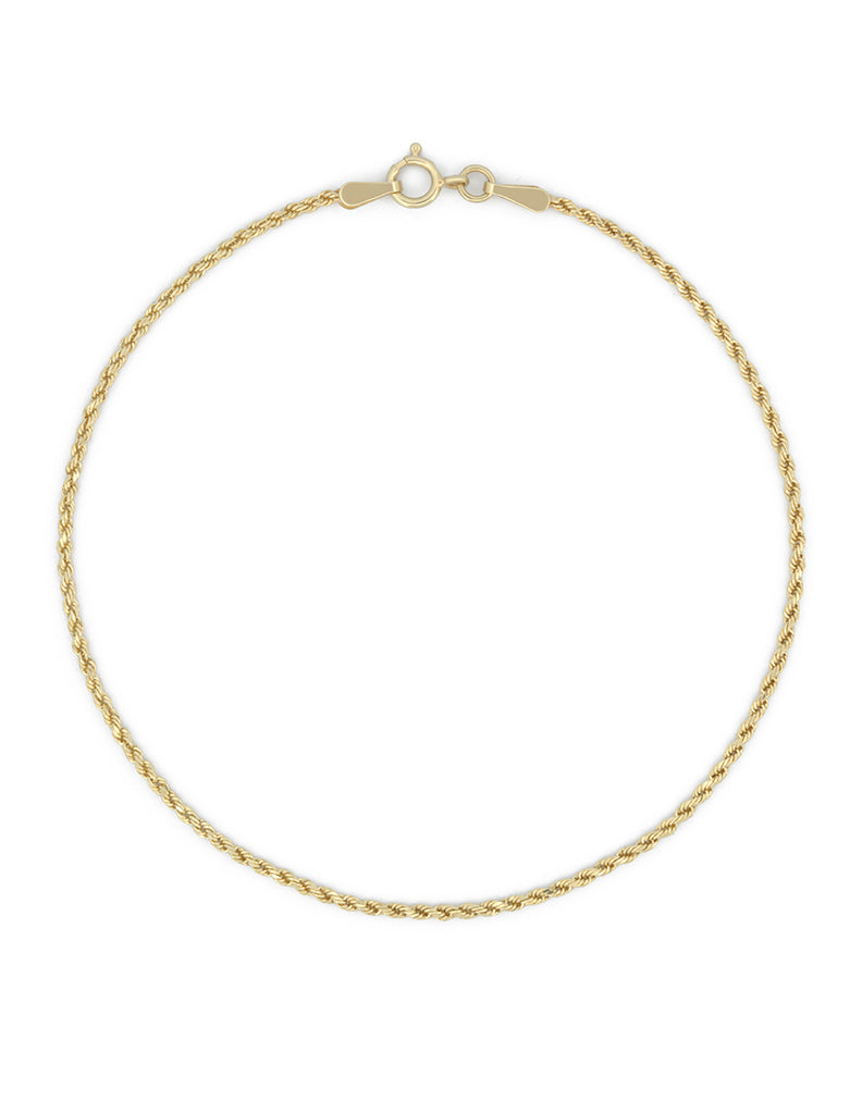 Pulso Torzal 1 mm 18.5 cm Oro Sólido 14k