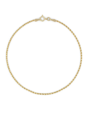 Pulso Torzal 1 mm 18.5 cm Oro Sólido 14k