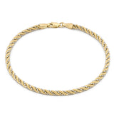 Pulso Torzal Puntos 2 mm 2 Oros Sólido 14k