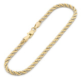 Pulso Torzal Puntos 2 mm 2 Oros Sólido 14k