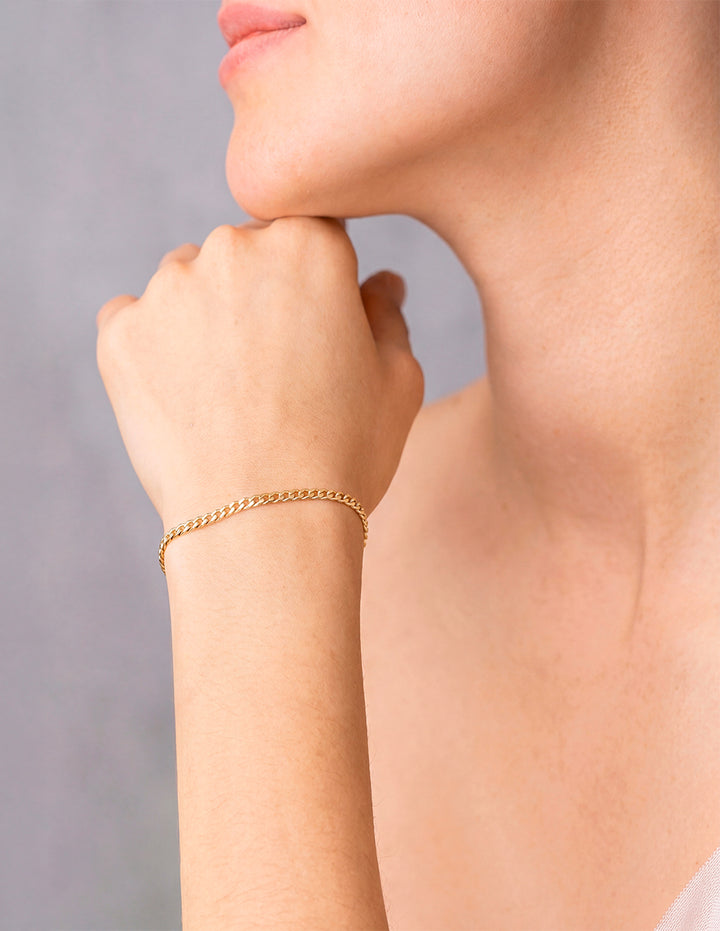 Pulso Barbado 2 Mm Oro Sólido 10k