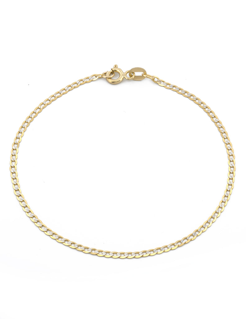 Pulso Barbado Diamantado 2 Mm Oro Sólido 10k