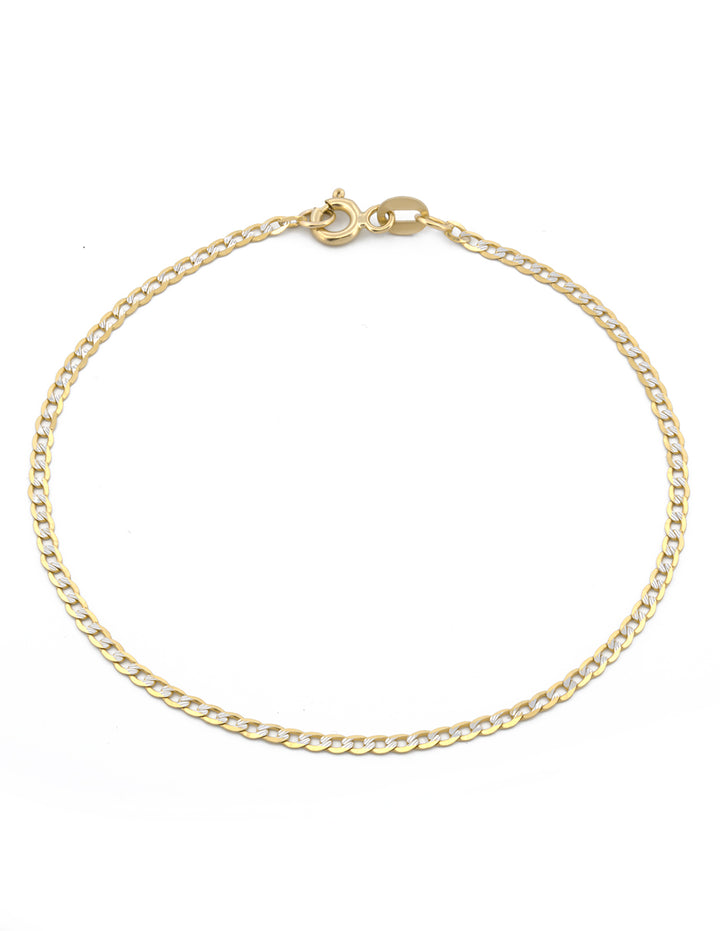 Pulso Barbado Diamantado 2 Mm Oro Sólido 10k