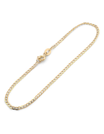Pulso Barbado Diamantado 2 Mm Oro Sólido 10k