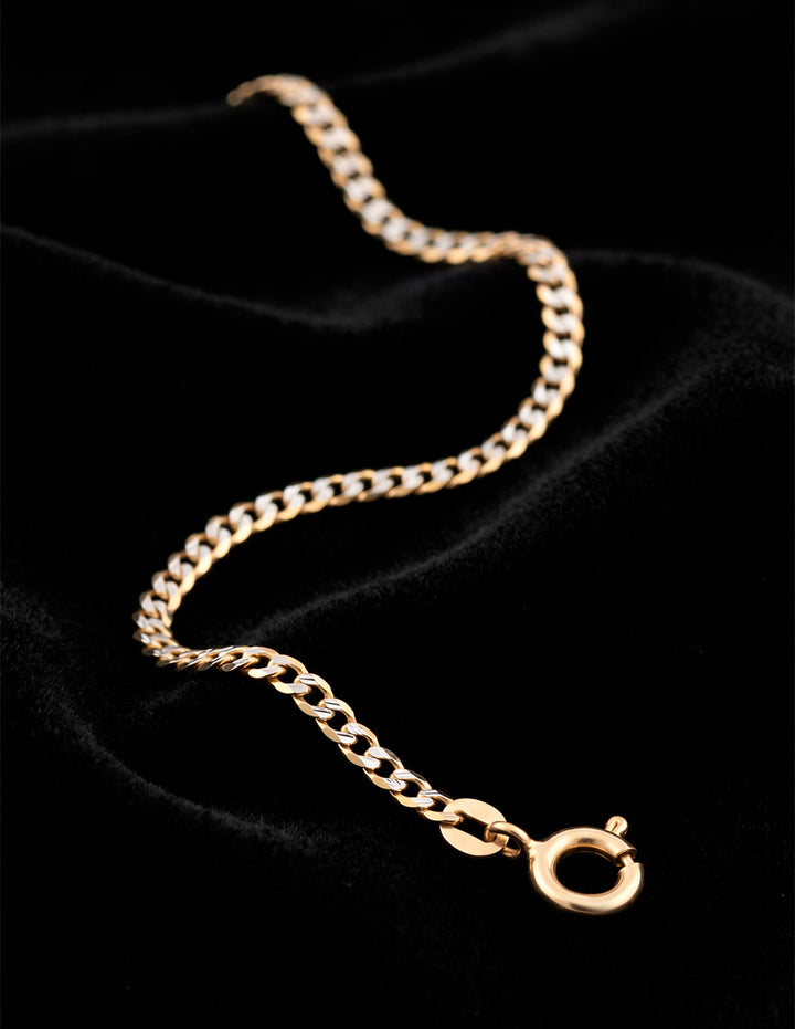Pulso Barbado Diamantado 2 Mm Oro Sólido 10k