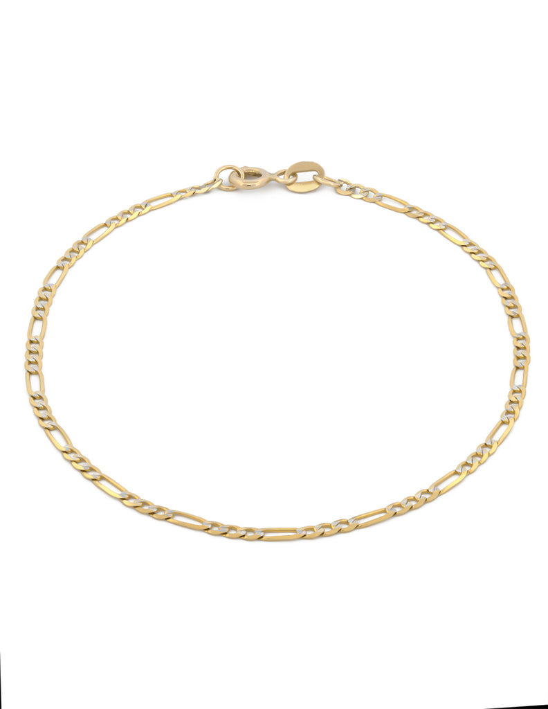Pulso Figaro 2 mm Diamantado Oro Sólido 10k