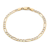 Pulso Figaro Diamantado 4 mm 18.5 cm Oro Sólido 14k
