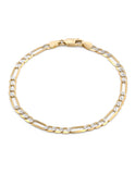Pulso Figaro Diamantado 4 mm 18.5 cm Oro Sólido 14k
