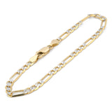 Pulso Figaro Diamantado 4 mm 18.5 cm Oro Sólido 14k