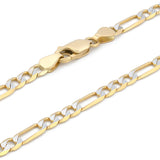 Pulso Figaro Diamantado 4 mm 18.5 cm Oro Sólido 14k