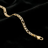 Pulso Figaro Diamantado 4 mm 18.5 cm Oro Sólido 14k