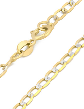 Pulso Barbada Inglesa Diamantada Oro Sólido 14k