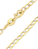 Pulso Barbada Inglesa Diamantada Oro Sólido 14k