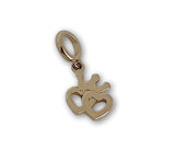 Dije Corazones Corona Mini Para Pandora Oro Sólido 14k