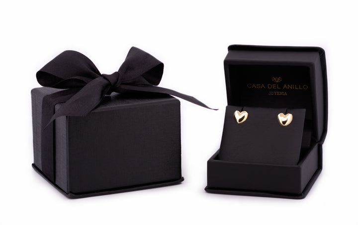 Hermosos Aretes Corazón Para Dama Oro Sólido 10k