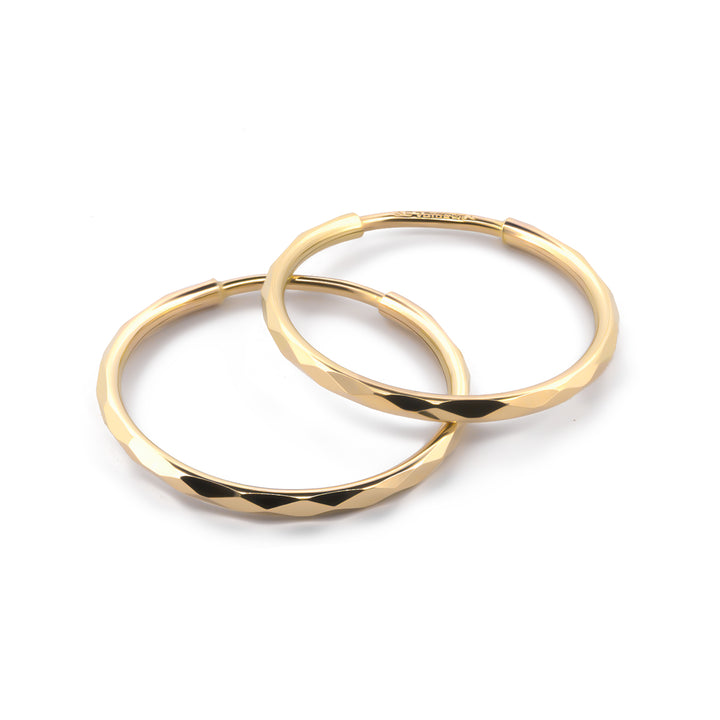 Arracadas Facetadas Oro Sólido  1.8 cm Oro Sólido 10K