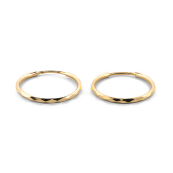 Arracadas Facetadas Oro Sólido  1.8 cm Oro Sólido 10K