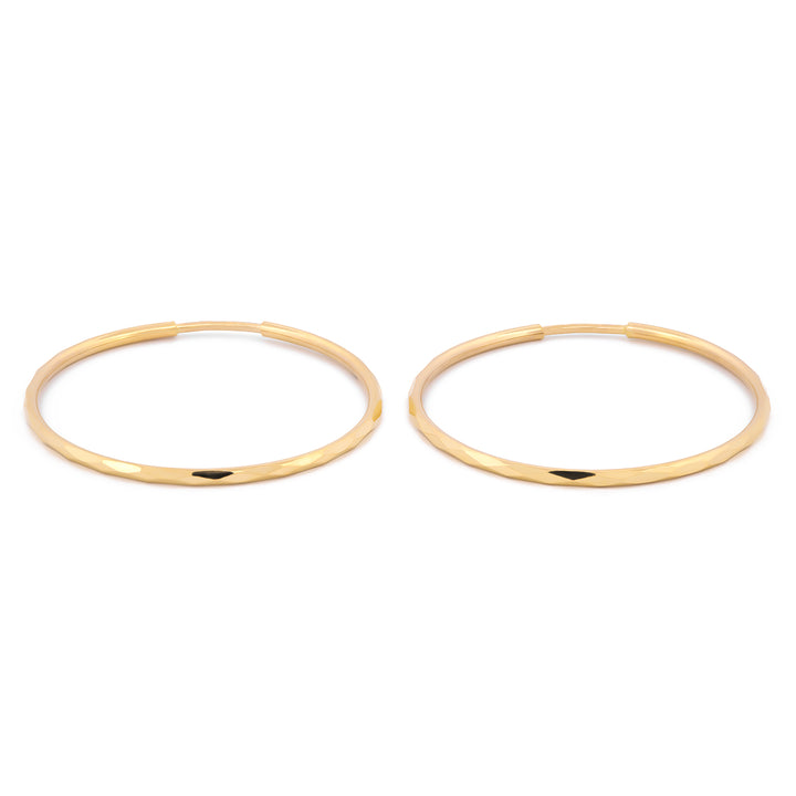 Arracadas Facetadas Oro Sólido  2.9 cm Oro Sólido 10K