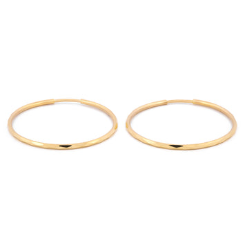 Arracadas Facetadas Oro Sólido 2.9 cm Oro Sólido 14K