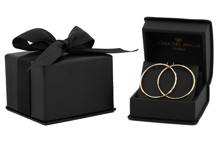 Arracadas Facetadas Oro Sólido  2.9 cm Oro Sólido 10K