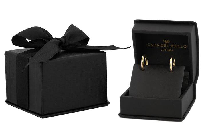 Hermosas Arracadas Lisas 1.5 Cm Oro Italiano Sólido 10k