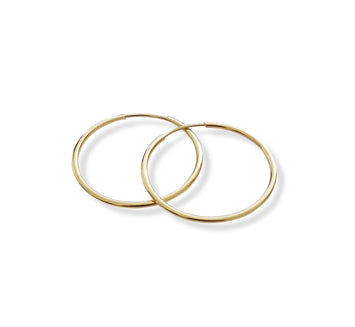 Hermosas Arracadas Lisas 2.4 Cm Oro Sólido 14k