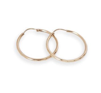 Arracadas Facetadas Oro Sólido 2.6 cm Oro Sólido 14K