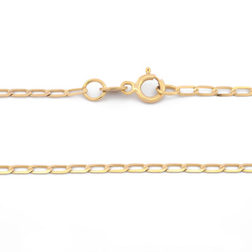 Cadena Barbada Inglesa 1.5 Mm Oro Sólido 14k 50 Cm