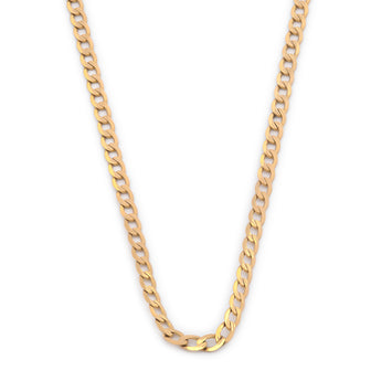 Cadena Estilo Barbada Oro Amarillo Sólido 14k 45 cm