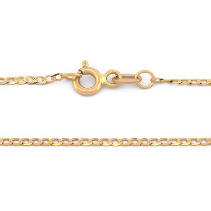 Cadena Estilo Barbada Oro Amarillo Sólido 14k 45 cm