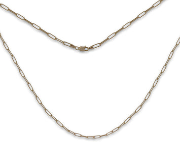 Bonita Cadena Gargantilla Clip 2.5 mm 45 cm Oro Sólido 10k