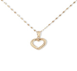 Hermosa Cadena Gargantilla Dama Corazón Oro Sólido 14k