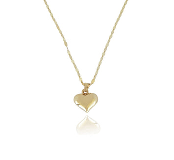 Cadena Gargantilla Dama Corazón 2 Vistas Oro 10k Sólido