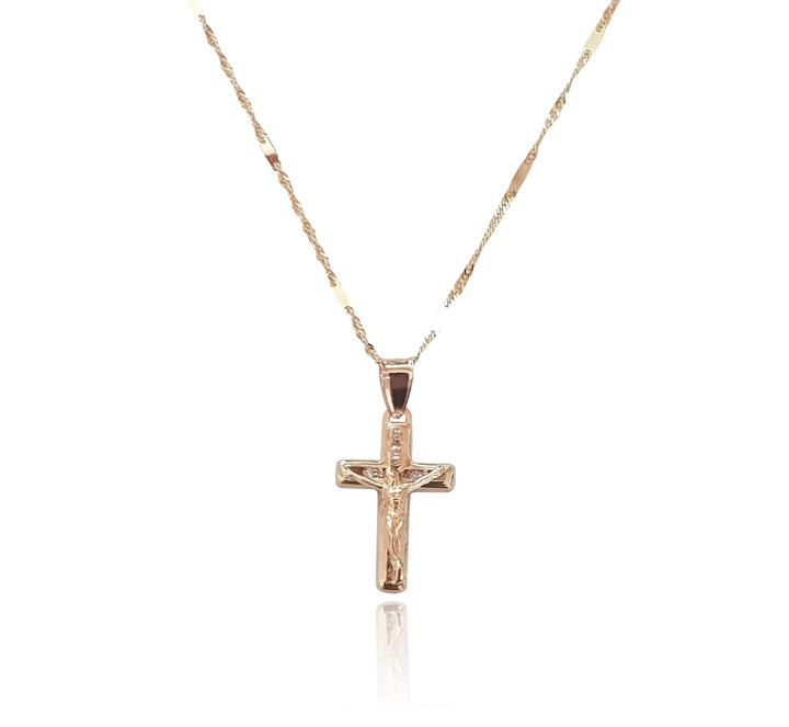 Preciosa Cadena Dije Cristo Para Bebe Bautizo Oro Sólido 14k