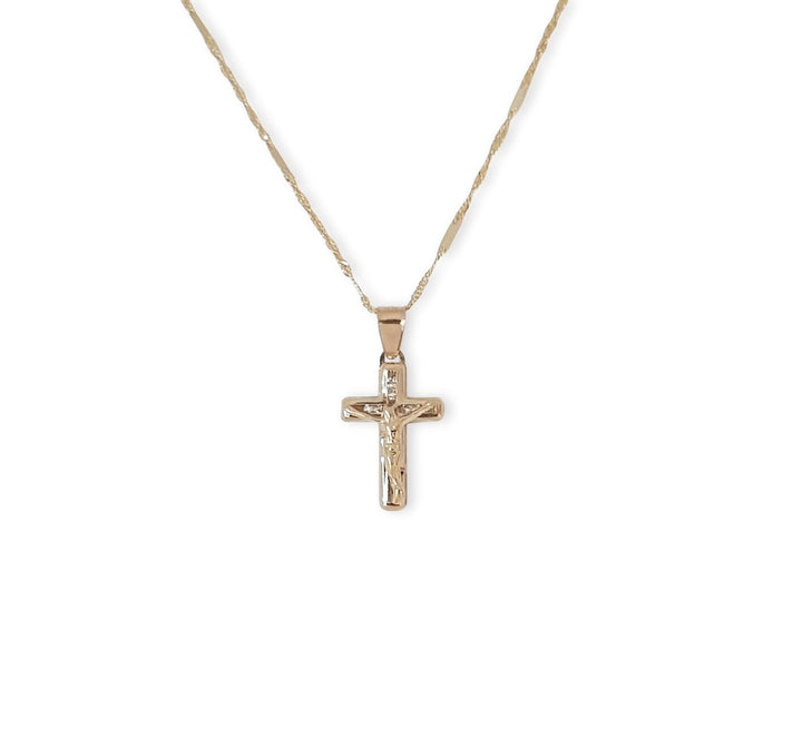 Preciosa Cadena Dije Cristo Para Bebe Bautizo Oro Sólido 14k