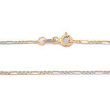 Cadena Estilo Cartier Diamantada Oro Italiano Sólido 10k 55 cm