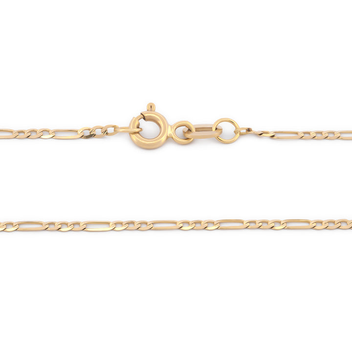 Cadena Figaro 2 mm Oro Sólido 14k 50 cm