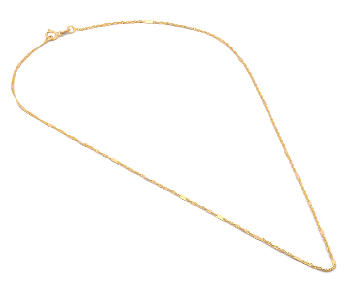 Cadena Estilo Singapur Oro Italiano Sólido 14k 40 cm