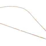 Cadena Estilo Singapur Con Barrita 3 Oros Sólido 14k 45 cm