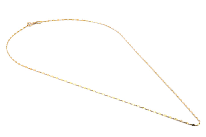 Cadena Plaquitas 1.5 mm Oro Sólido 14K 40 cm